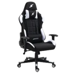 Cadeira Gamer SuperFrame Speed, Reclinável, Tecido, Preto e Branco