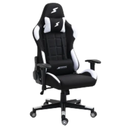 Cadeira Gamer SuperFrame Speed, Reclinável, Tecido, Preto e Branco