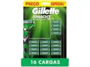 (App/MagaluPay)Carga para Aparelho de Barbear Gillette - Mach3 Sensitive 16 Cargas