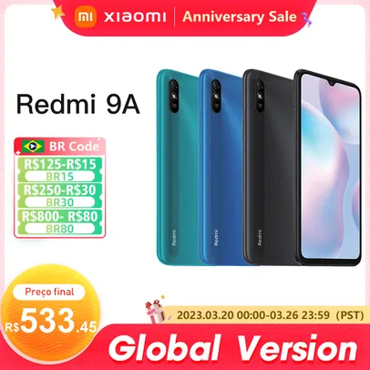 Smartphone Versão global Xiaomi redmi 9a 2gb ram 32gb rom 