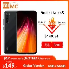 Smartphone Xiaomi Redmi Note 8 4GB RAM + 64GB - R$847