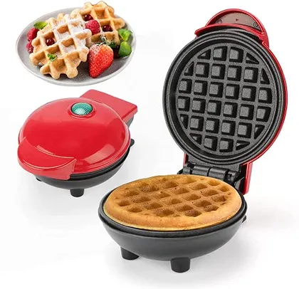 RQN Mini Maquina De Waffles Elétricos, máquina de fazer panquecas,Paninis, Hash Browns e outras mini máquinas de waffle, 110V,10 cm