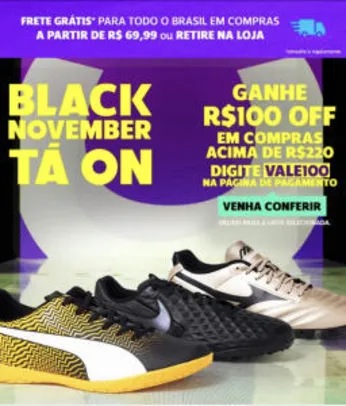 R$ 100 OFF EM COMPRAS ACIMA DE R$ 220