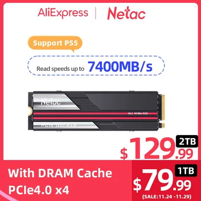 Netac Ssd 2TB NVME Pcie 4.0 X4 M.2 2280 NV7000 7400MB/s