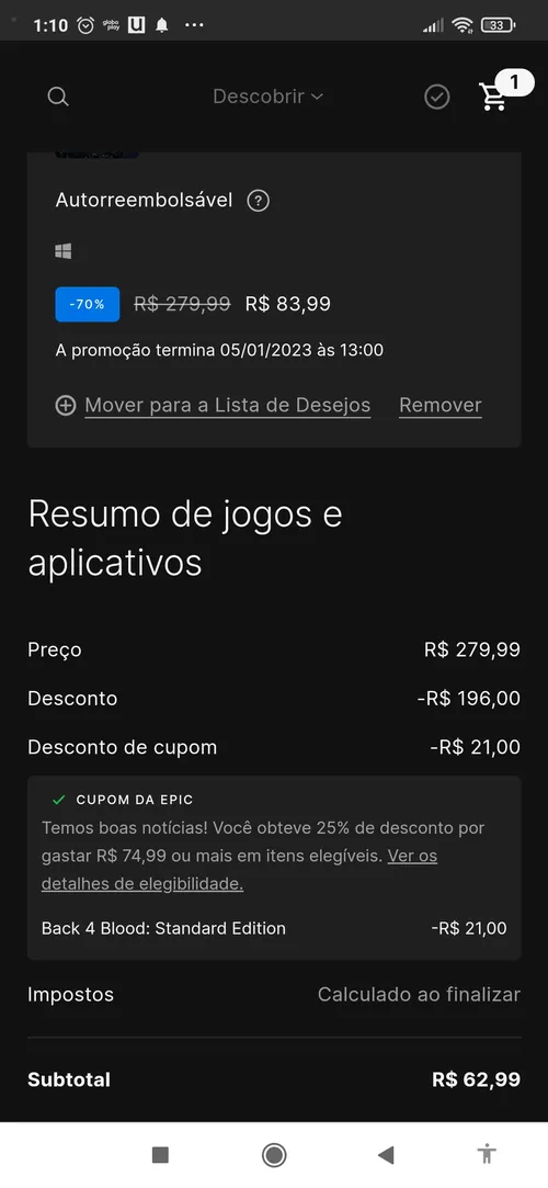 Imagem na descrição da promoção