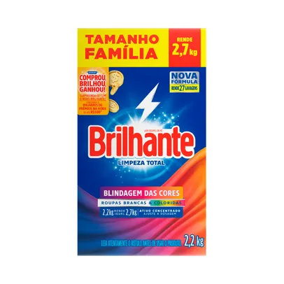 Lava Roupas Brilhante Limpeza Total 2,2kg