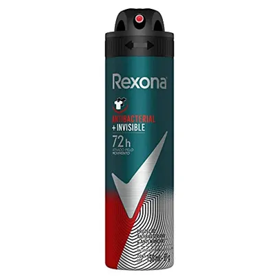 [Super R$9,34] Desodorante Antitranspirante Aerosol Rexona Antibacterial+Invisible 72 hrs 150ml