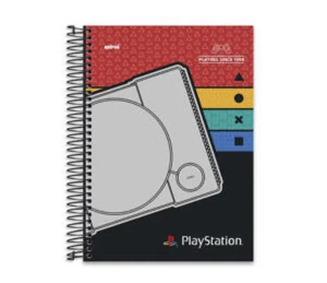 Caderno Capa Dura Playstation - 10 Matérias