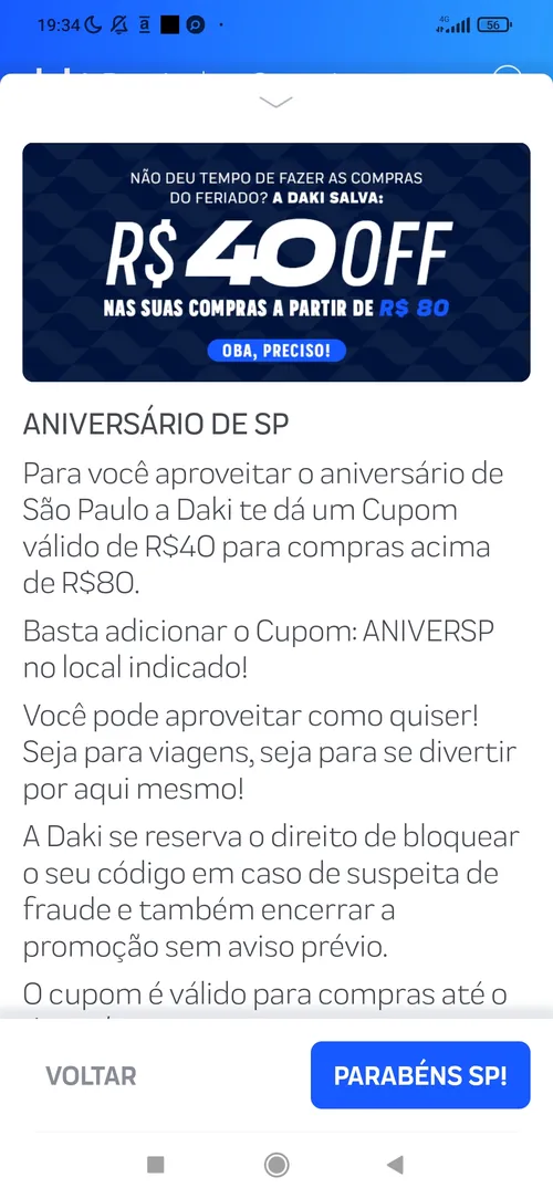 Imagem na descrição da promoção