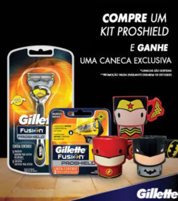 Kit Aparelho de Barbear Gillette Fusion Proshield 1 Unidade + Carga Gillette Fusion Proshield 2 Unidades + Caneca Personalizada por R$ 59
