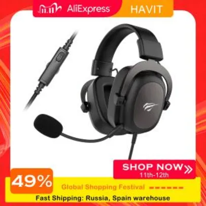 [11/11] Headset Gamer Havit P2 Microfone Metal - HV-2002D | R$182