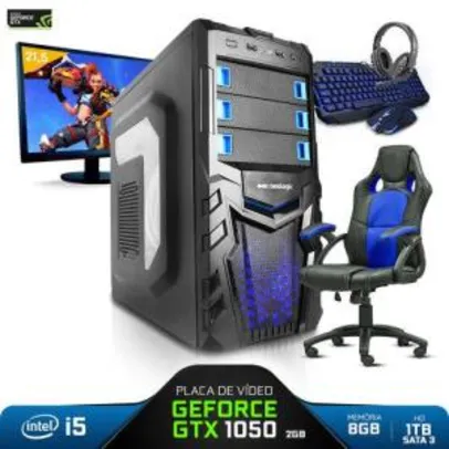 Pc Gamer Completo Smat Pc SMT81073 i5 8GB (Geforce GTX 1050 2GB) 1TB + Cadeira Gamer