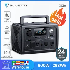 BLUETTI EB3A portátil Power Station 600W 268Wh Gerador Solar