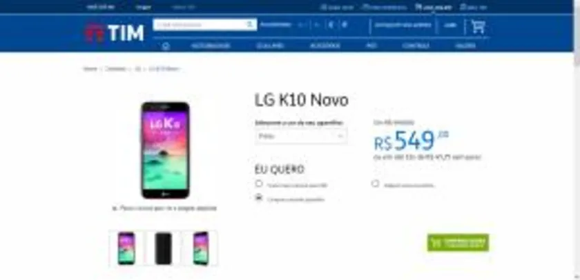 LG K10 NOVO 32GB em até 12x sem juros