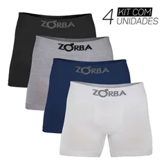 Kit 4 Cuecas Boxer Box Sem Costura Algodão Masculino Zorba