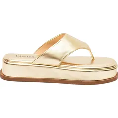 Sandália Tamanco Flatform Lumiss Plataforma Leve Casual Confortável Rasteira Chinelo De Dedo