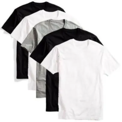 Kit 5 Camisetas Básicas Masculina T-shirt Algodão Colors Tee por R$50