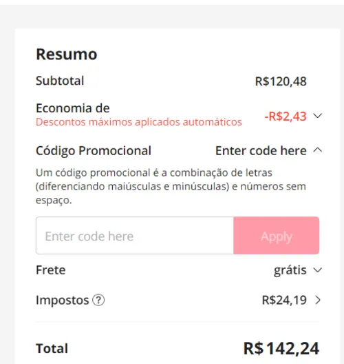 Imagem na descrição da promoção