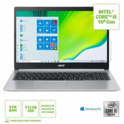 Notebook Acer i5(10ª geração) 8GB SSD 512 | R$ 3399