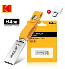 [R$ 6,23 C. Nova ] Mini Pen Drive Kodak de Metal + Adaptador USB C Prova D' Água