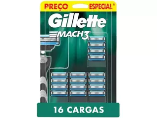 Carga para Aparelho de Barbear Gillette Mach3 16 unidades