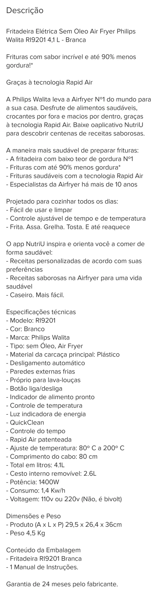 Imagem na descrição da promoção