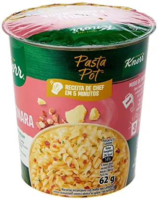 Macarrão Instantâneo Fusilli com Molho Carbonara Knorr Pasta Pot Copo 62g