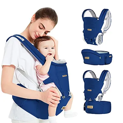 Brastoy Mochilas Canguru Carregador De Bebê Portador Ergonômico 3 Em 1 (Azul Marinho)