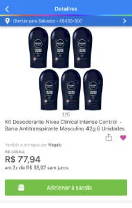 Kit Desodorante Nivea Clinical Intense Control - 6 unidades | R$78