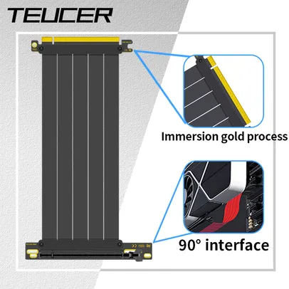 Cabo riser PCI-E Express 4.0 90 ° 15cm