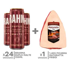 Kit 24 Brahmas Duplo Malte lata 350 ml + 1,4kg Picanha Maturatta Friboi