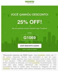 25% de desconto no Groupon