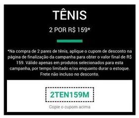 2 Pares de Tênis por R$159