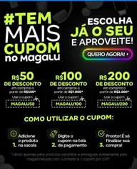 Magazine Luiza até R$200 de desconto