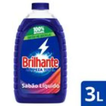 Sabão Líquido Brilhante Roupas Brancas e Coloridas Limpeza Total 3L