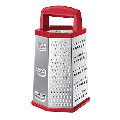 Ralador inox com 6 Faces de 9'' Vermelho, PRP5357-VM, Euro Home