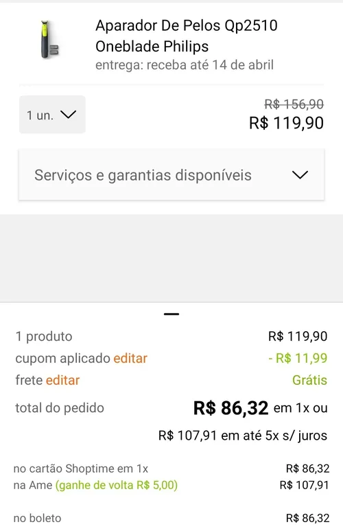 Imagem na descrição da promoção