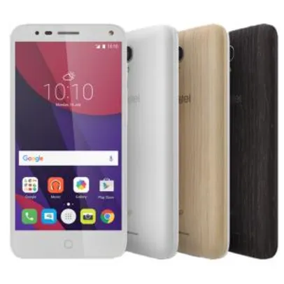 Smartphone Alcatel POP4 5” Premium Branco Dual Chip Android 6.0 Marshmallow 4G Wi-Fi Wide Selfie Memória total 40GB + 3 Capas - R$ 250