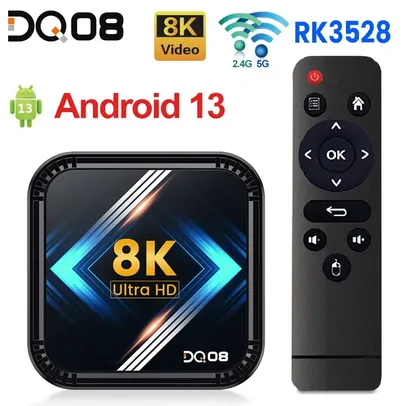 Smart Tv Box Android 13 Dq08 Rk3528  Quad Core Cortex A53 Suporte 8k Vídeo 4k - Set Top Box