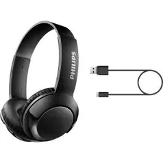 Fone de Ouvido Philips Bluetooth Preto Sem Fio Shb3075bk/00 Bass+ On Ear - Preto