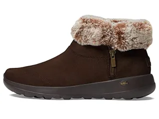 Skechers Bota feminina no tornozelo, Cinza escuro, Tam: 34