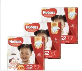 Kit de Fraldas Huggies Hiper Supreme Care XXG - 156 Unidades - R$139