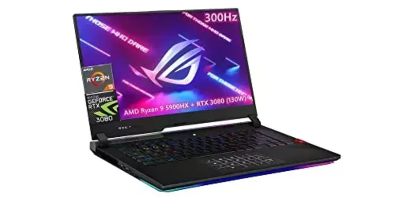 Notebook Asus ROG Strix Scar 15 - Ryzen 9 5900HX - 64 GB - SSD 4 TB - RTX 3080 - Tela FHD 300 Hz