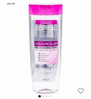 Água Micelar Loréal Solução de Limpeza Facial 400ML