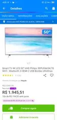 Smart TV 4K LED 50" UHD Philips 50PUG6654