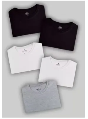 Kit Com 5 Camisetas Masculinas Básicas HERING