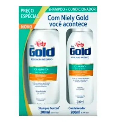 Kit Shampoo + Condicionador Niely Gold Pós Química