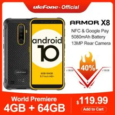 Ulefone Armor X8 - Smartphone feito para aguentar porrada 4GB/64GB, octa-core