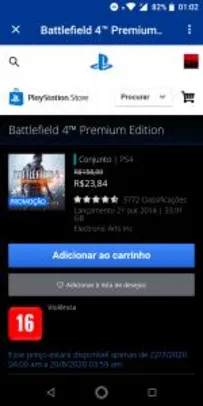 (PS4) Battlefield 4 Premium - R$24