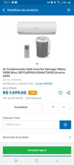 Ar Condicionado Split Inverter Springer Midea 9000 Btus